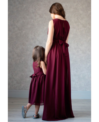 Платья марсала для мамы и дочки